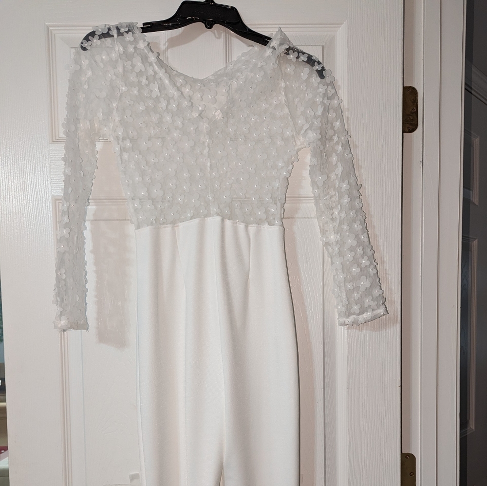 White see through top jumpsuit